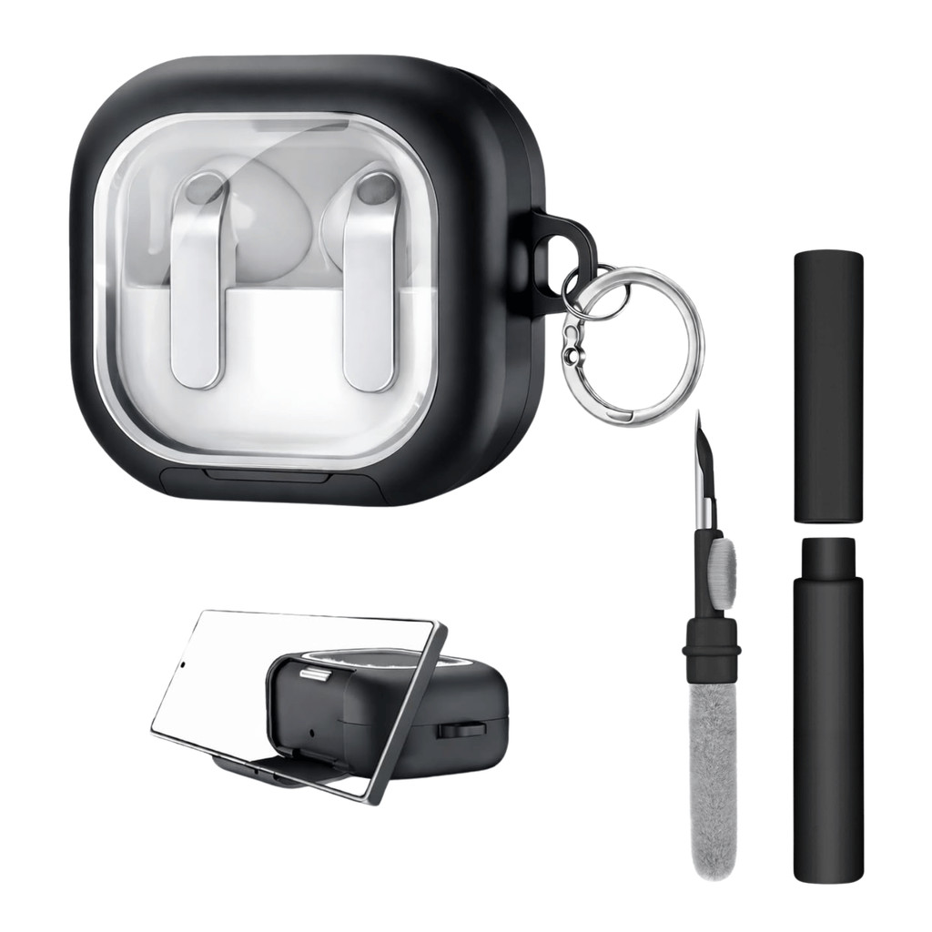 Kit Limpador para Fones e Capa Protetora Glass Nerdcase para Galaxy Buds 4, Pret