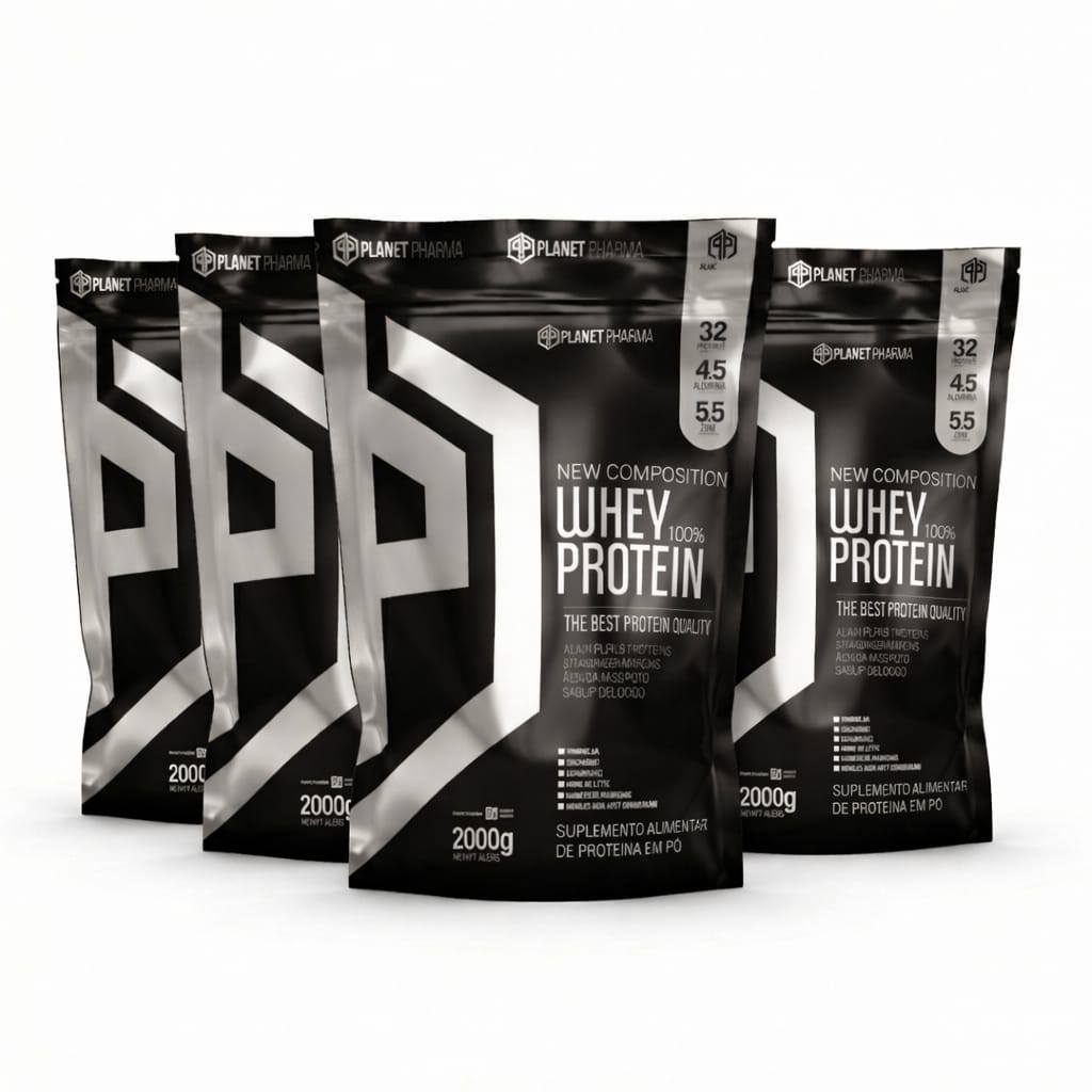 Kit 4X Whey Protein 100% 32g de Proteína 2Kg - Planet Pharma