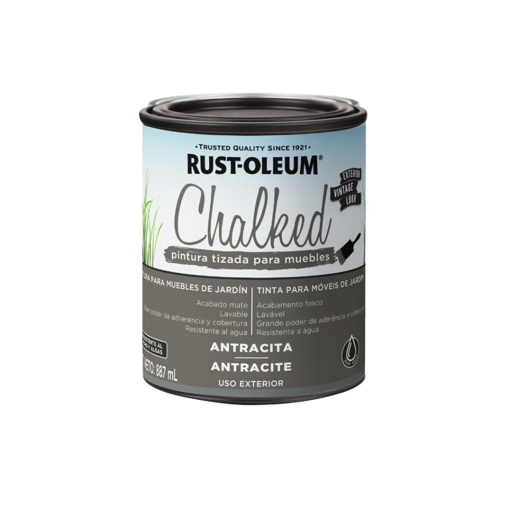 Chalked Tinta Efeito Giz à Base de Água para Exterior Antracita Rust Oleum