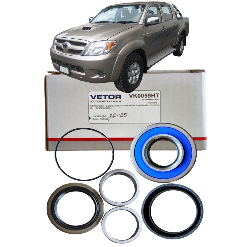 Kit Rolamento Roda Traseiro Hilux 2.5 3.0 2005 Ate 2009