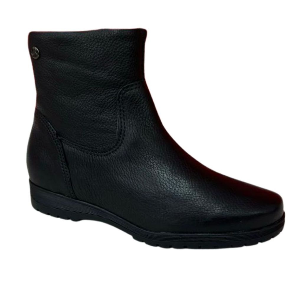 Bota Bottero Cano Curto em Couro Anabela Confortavel 369207