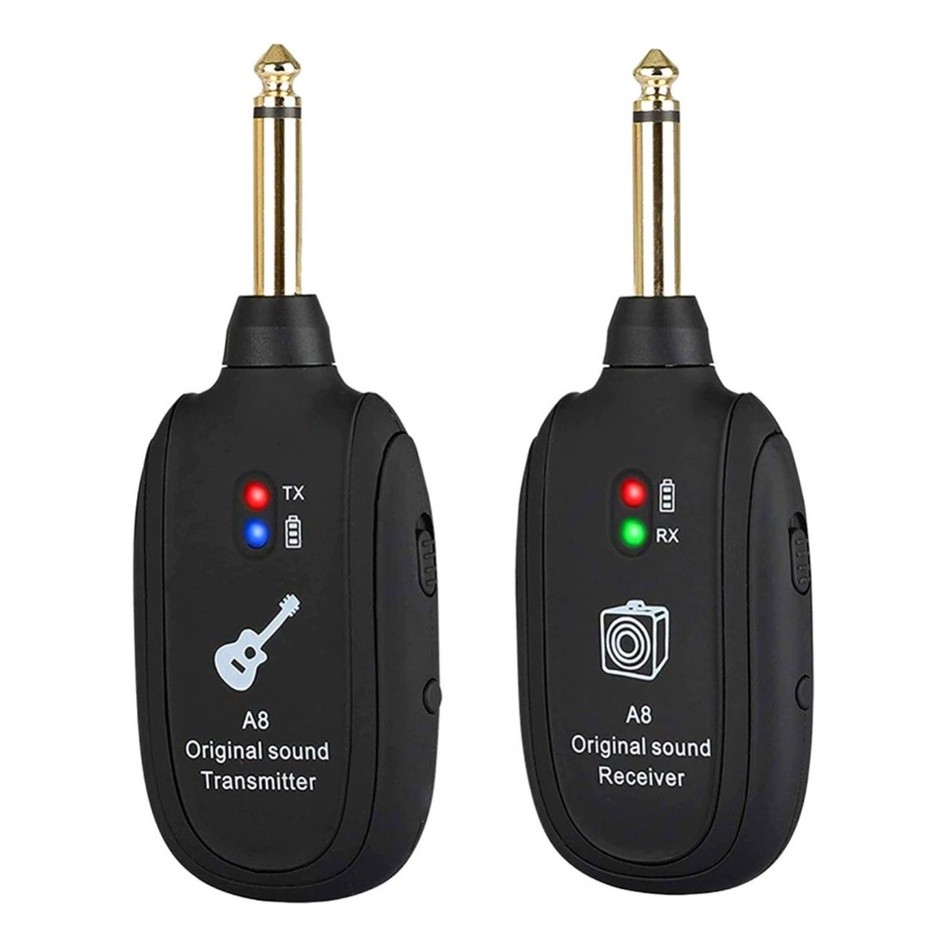 Transmissor De Sistema Sem Fio De Guitarra A8 Receptor Embutido Recarregável