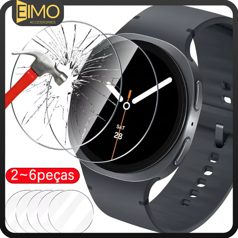 Kit 6 Película Com Vidro Para Relógio Samsung Galaxy Watch 9 8 40mm 44mm Classic 46mm Protetora Vidro Temperado 3D