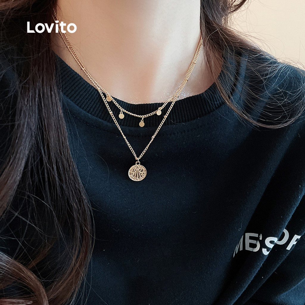 Lovito  Casual 2pack de 2 Colares combinados. LFA108323 em Oferta na Shopee