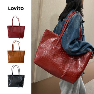 Lovito  Bolsa de Ombro Casual Simples para Mulheres LFA107012 em Oferta na Shopee