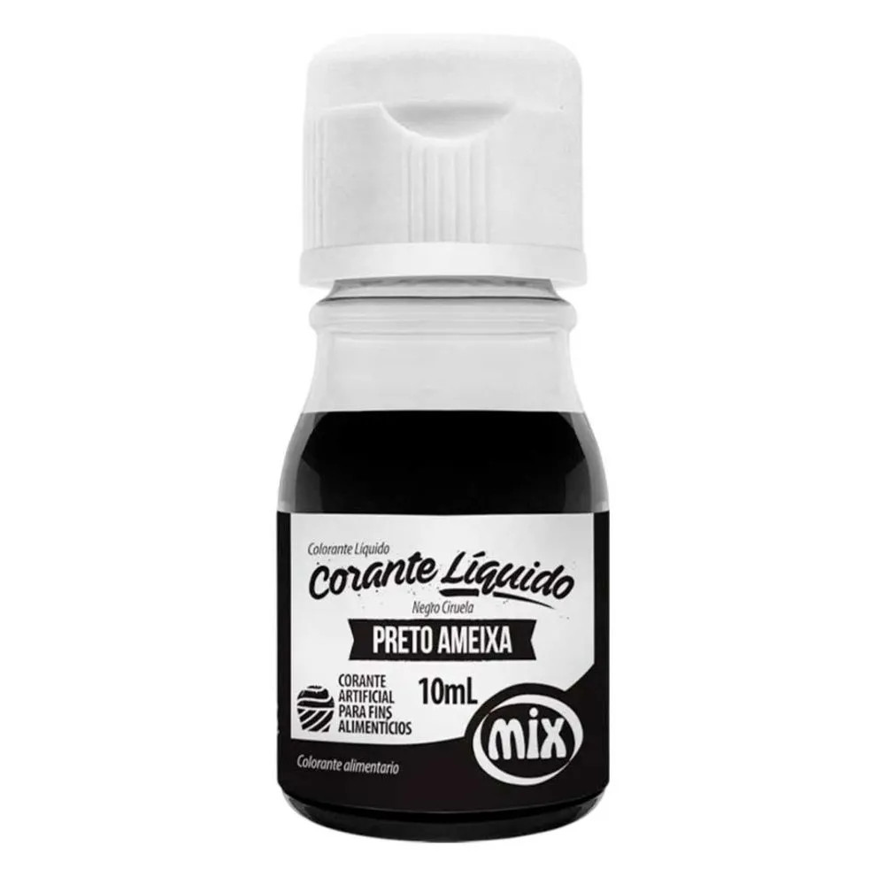 Corante Liquido Preto Ameixa 10ml Mix Ingredientes para Confeitaria