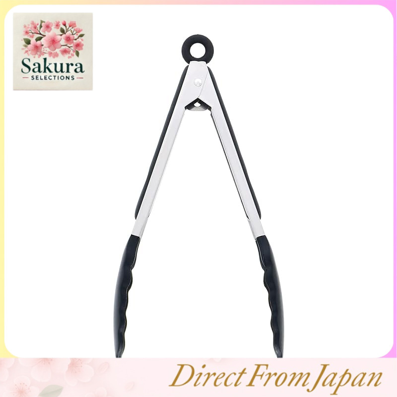Takagi Silicone and Nylon Kitchen Tongs with Locking Stopper – Heat Resistant, Multi-Purpose Cooking and Serving Tool