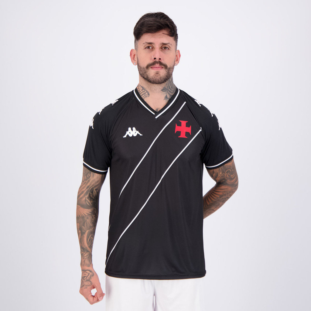 Camisa Kappa Vasco Supporter Tradition Preto em Oferta na Shopee