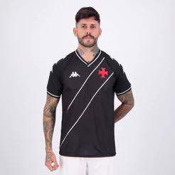 Camisa Kappa Vasco Supporter Tradition Preto