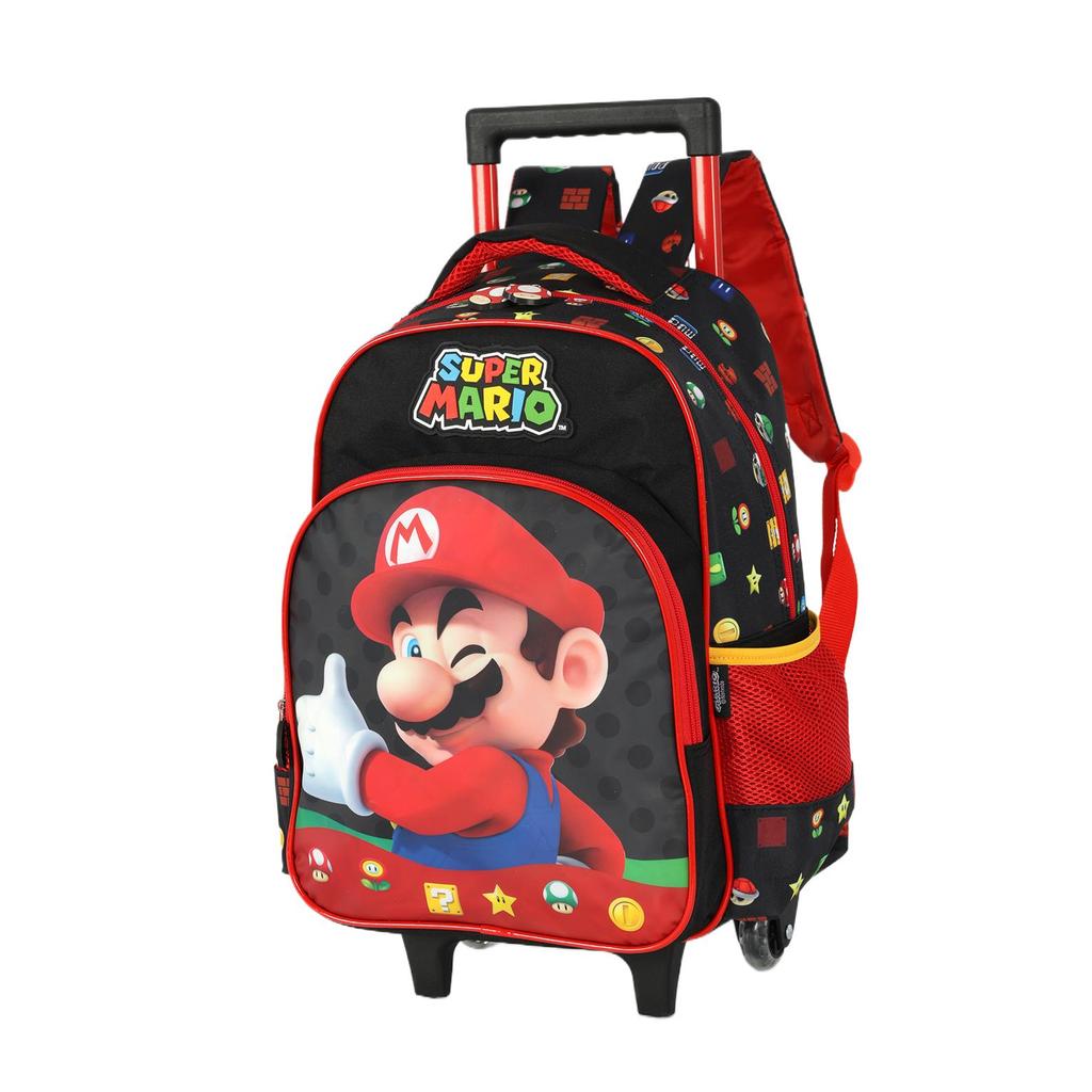Mochila de Rodinhas Pequena Infantil de Costas Super Mario em Oferta na Shopee