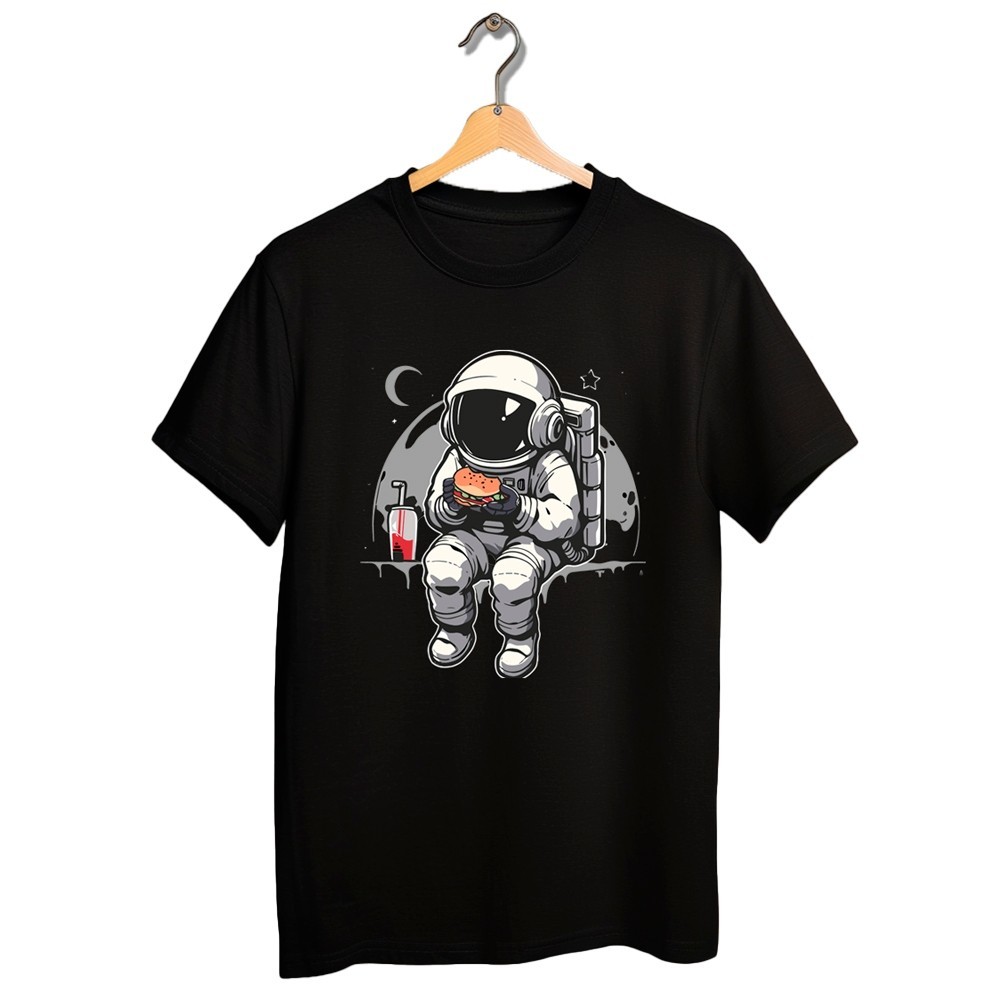 Camiseta camisa Infantil Preta Estampas Variadas algodão