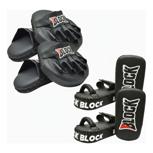 Kit Manopla e Aparador De Chute Treino Profissional Muay Thai, Boxe, MMA Artes Marciais, Kickboxing
