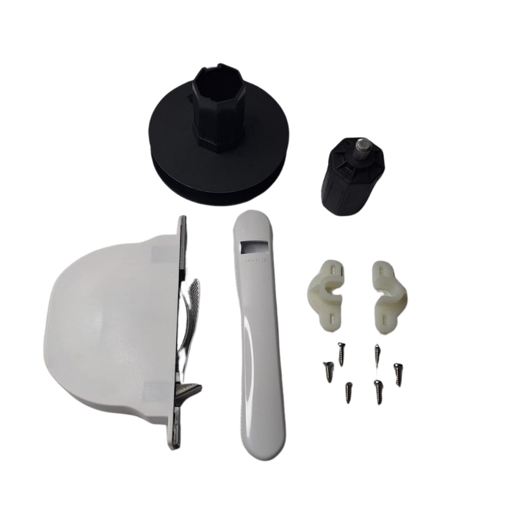 Recolhedor Janela Integrada Round Branco Fita Cinza 1 Peça Branco Fita Cinza