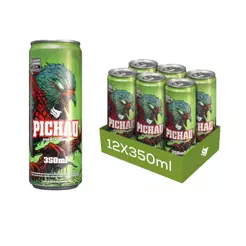 Pack Energético Pichau Maça Verde, 350ml, Com Açúcar, Com 12 unidades