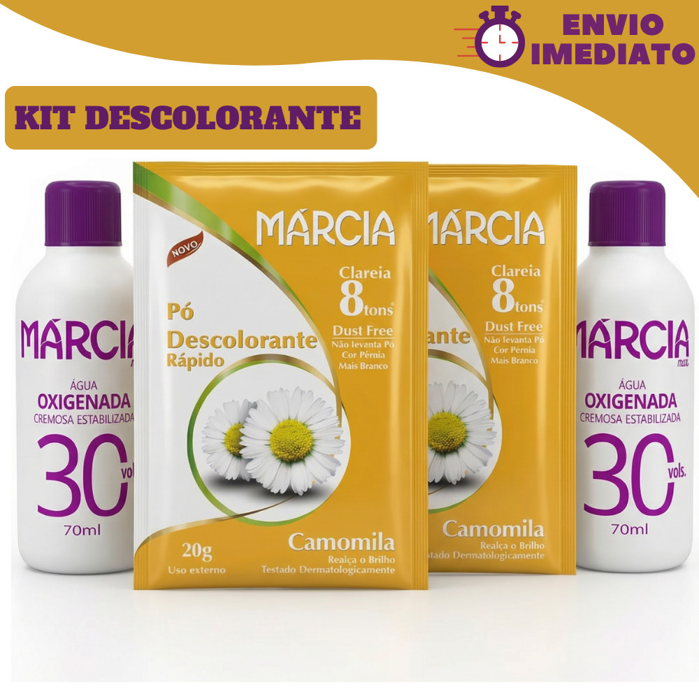 Kit 2 Pós Descolorantes Rápido 20g + 2 Águas Oxigenadas 30 volumes 70ml Doura Pelos em Oferta na Shopee