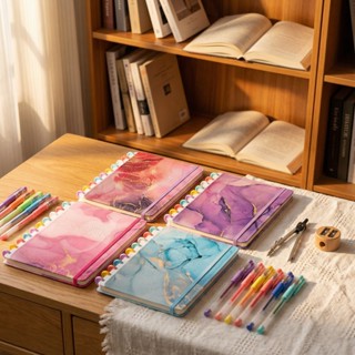 Caderno de 10 Discos Marmorizado Glitter Capa Dura E Contracapa GRANDE(B5) em Oferta na Shopee