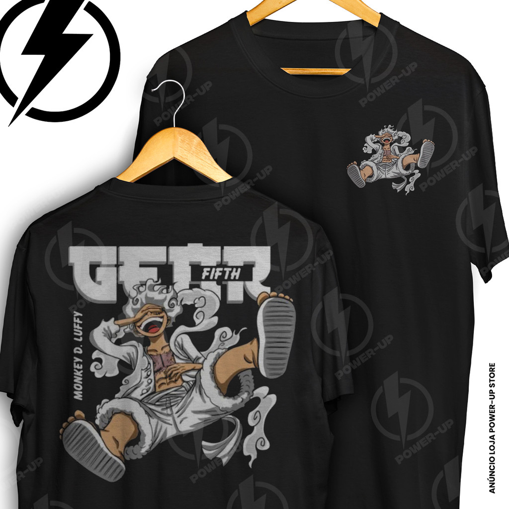 Camiseta Luffy Gear Fifth One Piece Joy Boy Frente E Verso Blusa Camisa 100% Algodão