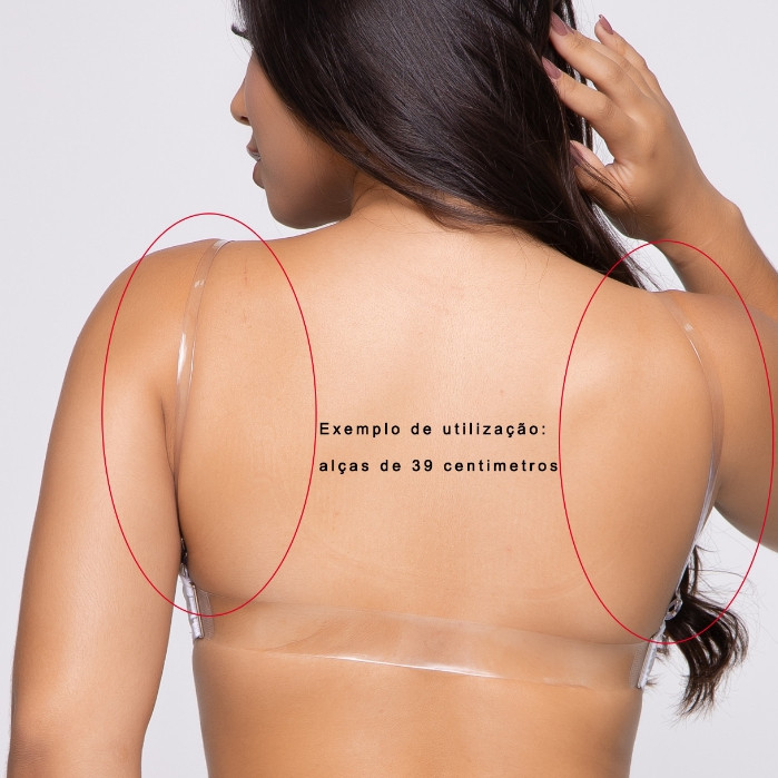 KIT com 5 Pares de Alça Para Sutiã De Silicone Transparente Reforçada Alto Conforto para ombros