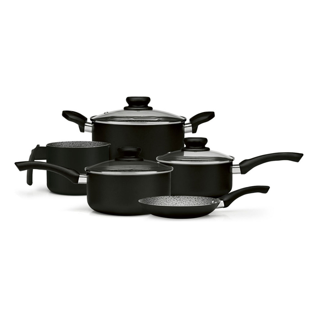 Jogo De Panela Panelux Maximum Stone Preto Antiaderente 5pçs em Oferta na Shopee