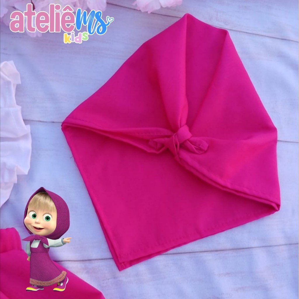Lenço Infantil da Masha – Acessório Fantasia Masha e o Urso | Produção Própria