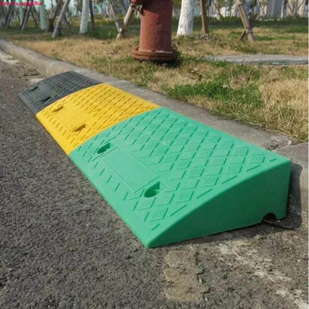 Rampa De Limite De Carro TIANCHUANG , Meio-Fio Portátil De Plástico , Calço De Roda Antiderrapante De Superfície Texturi