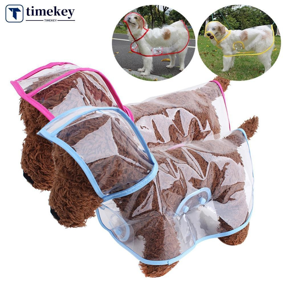 TIMEKEY Capa De Chuva Para Cachorro , À Prova D'água , Transparente , Animais De Estimação , Pequeno E Médio Porte , Dua