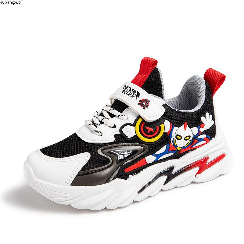tênis infantil masculino kit tênis infantil masculino Sapatos para meninos 2024 novo Ultraman tênis infantis malha res