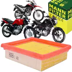 Filtro Ar Moto Honda POP 100 / CG / BROS - 125 / 150 / 160cc (Mann Filter C1421)