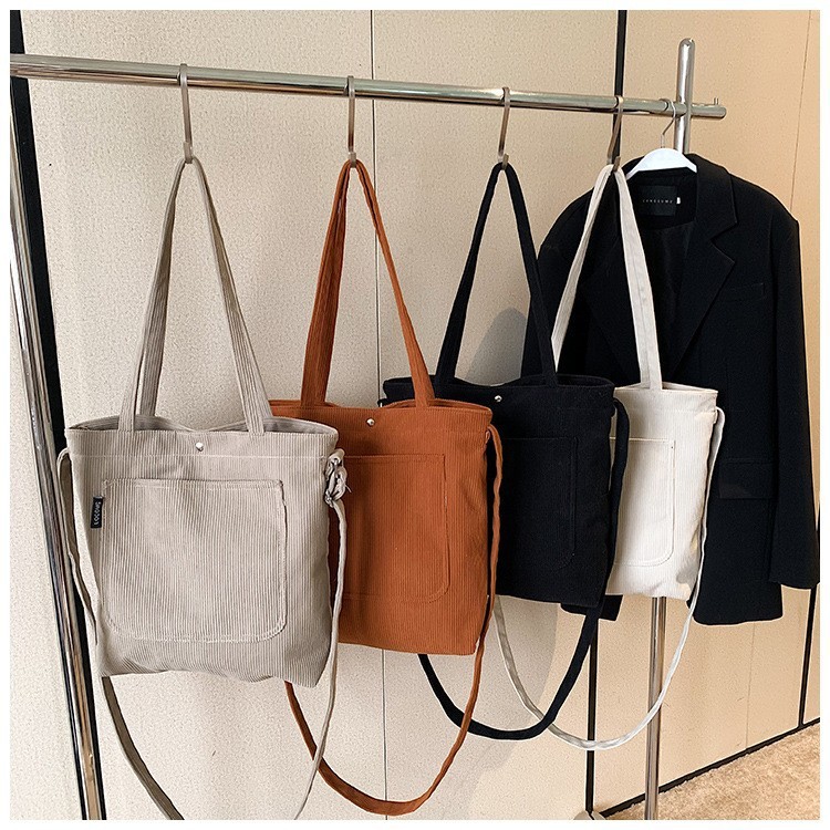 Bolsa transversal CHENXIAOHONG, bolsa de ombro, bolsa de veludo cotelê de grande capacidade em um estilo casual moderno. · foto 2