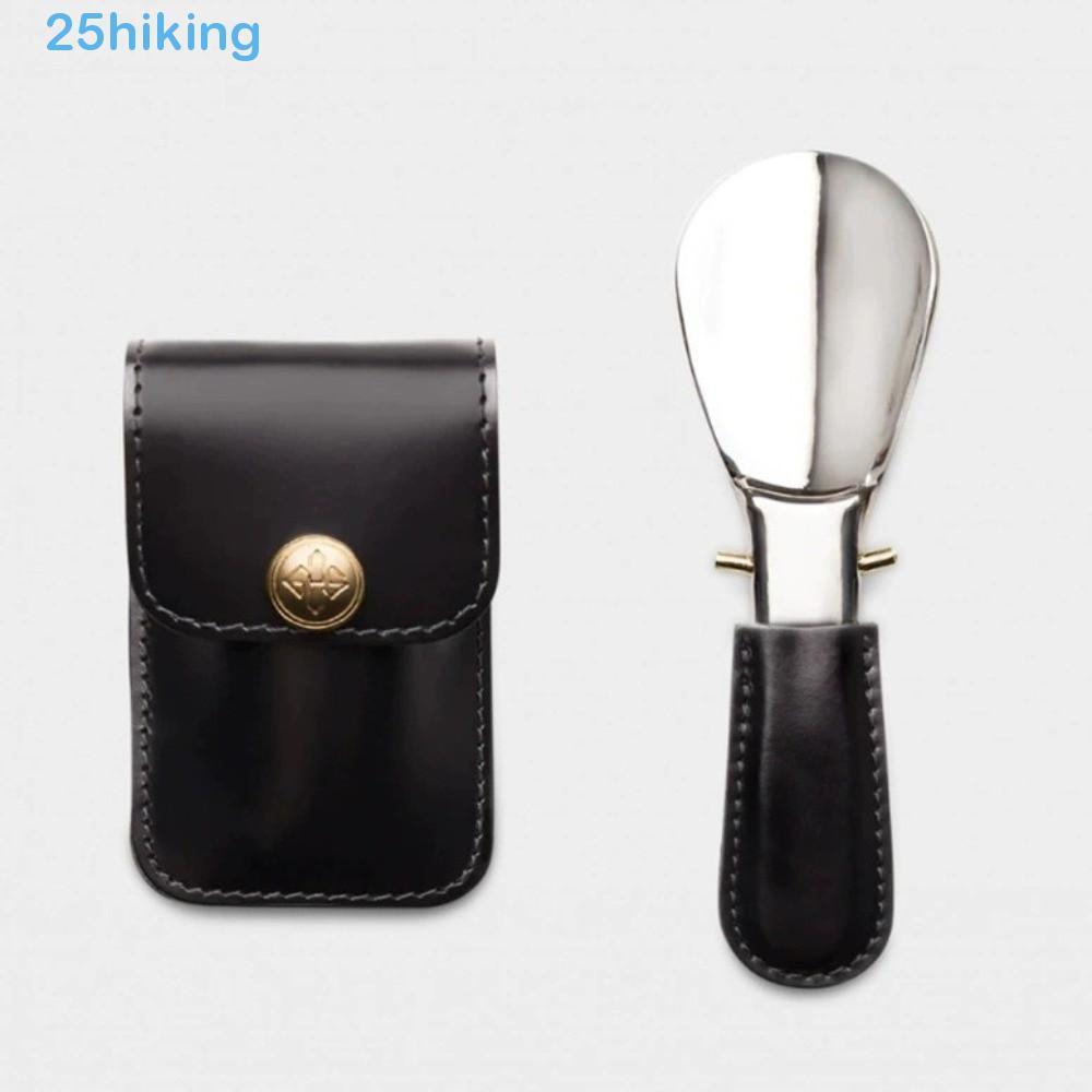 Buzina De Sapato De Aço Inoxidável Para Caminhada , Mini Bolsa De Couro Idosos , Calçadeira Dobrável , Cor Sólida