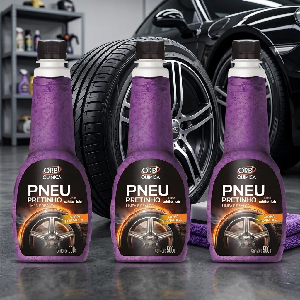Kit 3 Revitalizador Orbi 500ml Para Pneus Rodas Borrachas Com Brilho Intenso