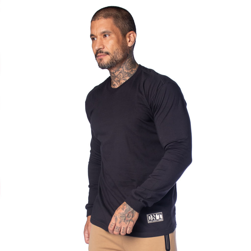 Camiseta Manga Longa Masculina Over Surf Preta em Oferta na Shopee
