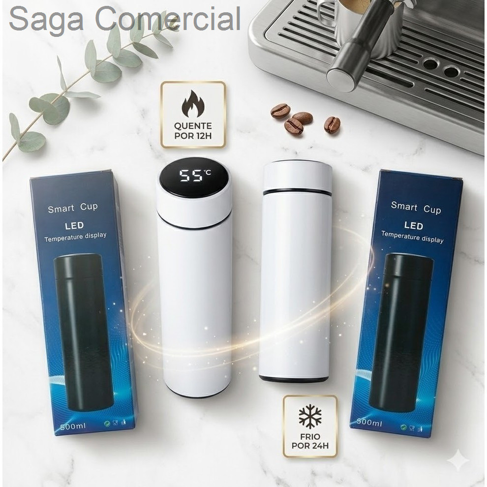 Garrafa Térmica Smart 500ml com Sensor de Temperatura LED Digital45NZ