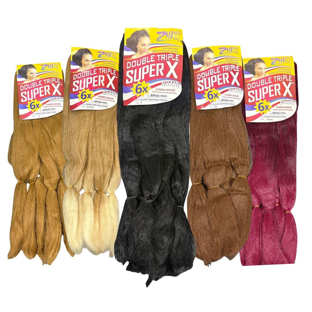Cabelo Jumbo Braid Double Triple Super X 6x Jumbão 400g Fibra Sintética para Tranças Box Braids Crochet