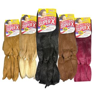 Cabelo Jumbo Braid Double Triple Super X 6x Jumbão 400g Fibra Sintética para Tranças Box Braids Crochet