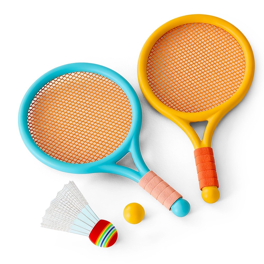 Raquete Beach Tennis Infantil Com Peteca e Bolinha Pakitoys