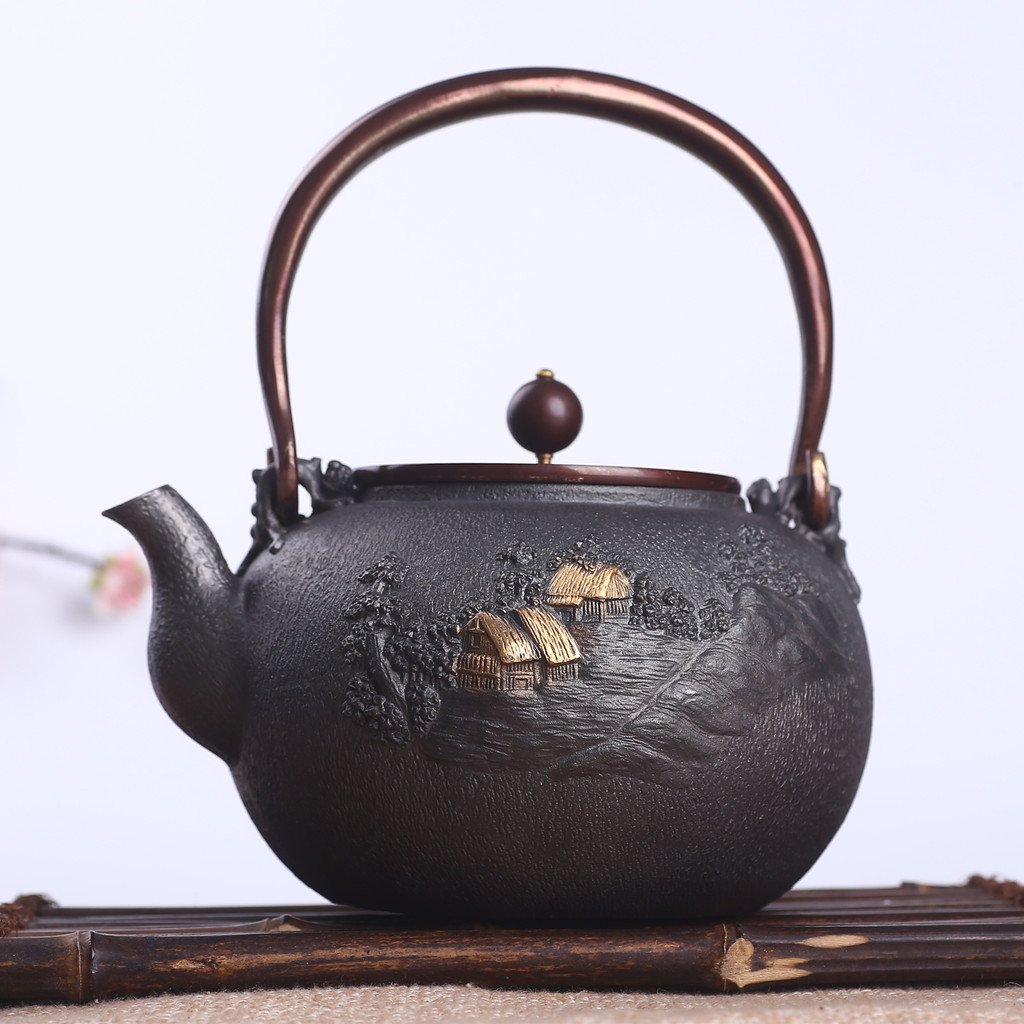 Yamakami fazenda chaleira de ferro estilo japonês bule de ferro fundido artesanal Retro chaleira não revestido Original 
