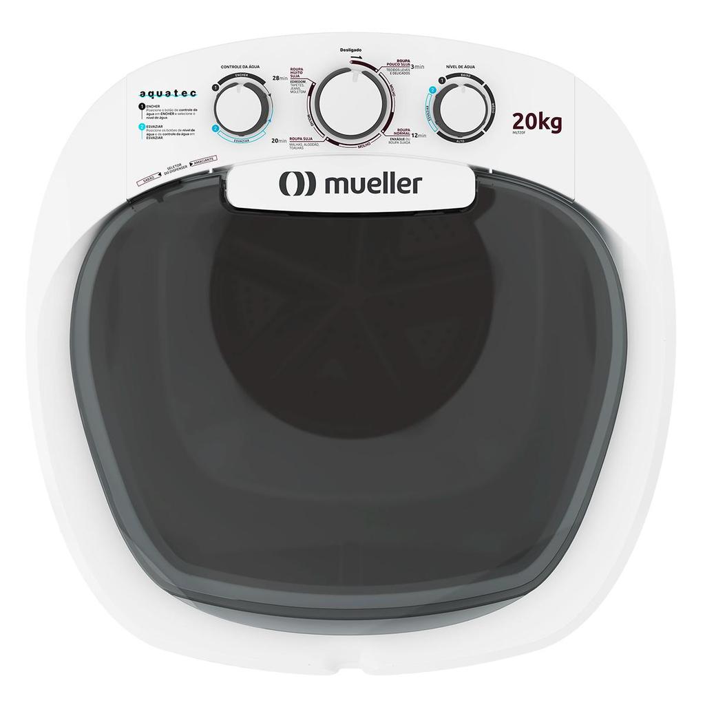 Tanquinho de Lavar Roupa Mueller 20kg Aquatec Não Transborda MLT20F