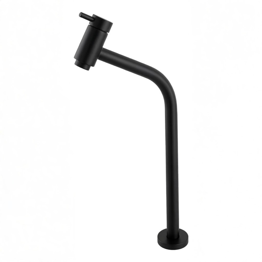 Torneira Alta Para Banheiro E Lavabo 30cm Em Metal De Alta Resistência Com Acionamento 1/4 De Volta Para Cuba Sobrepor