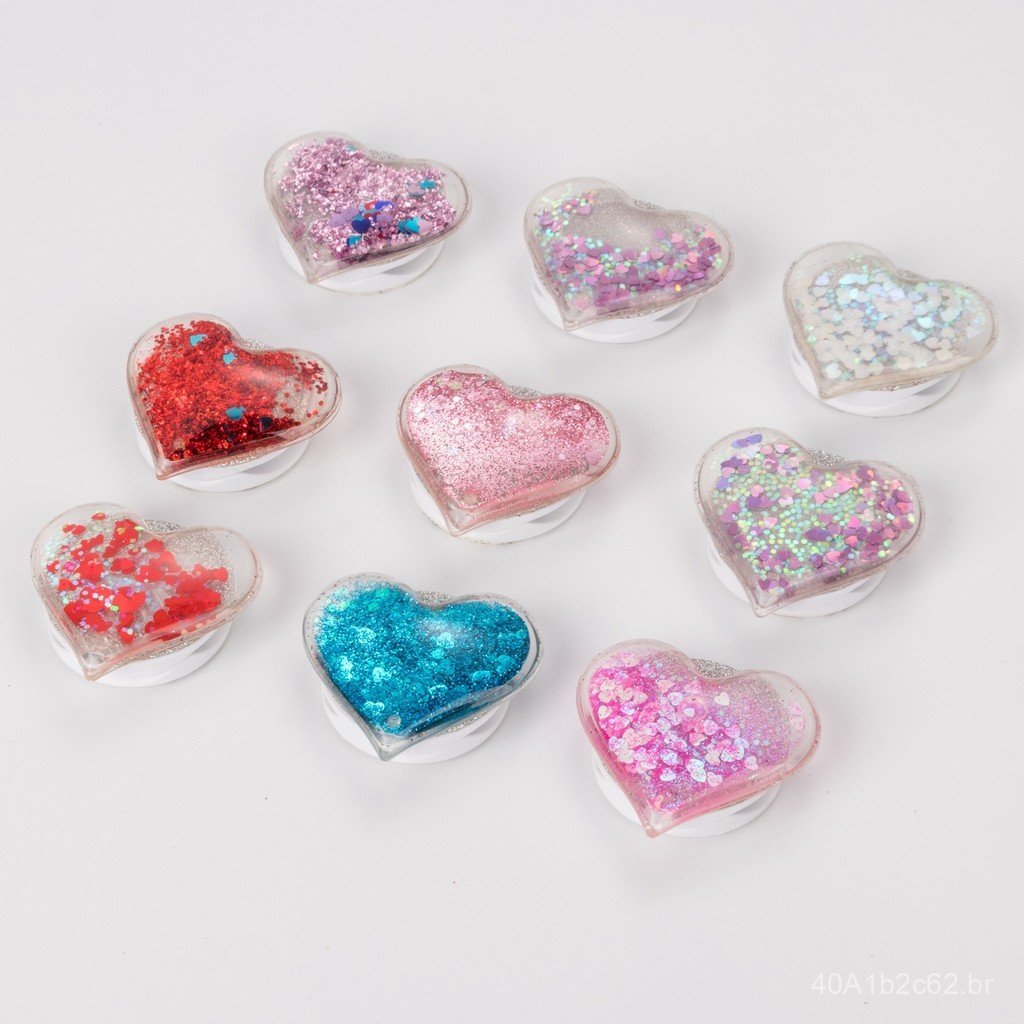 Suporte Dobrável com Airbag em Forma de Coração para Areia Líquida, Expositor Multifuncional, Presente, Suporte Dobrável