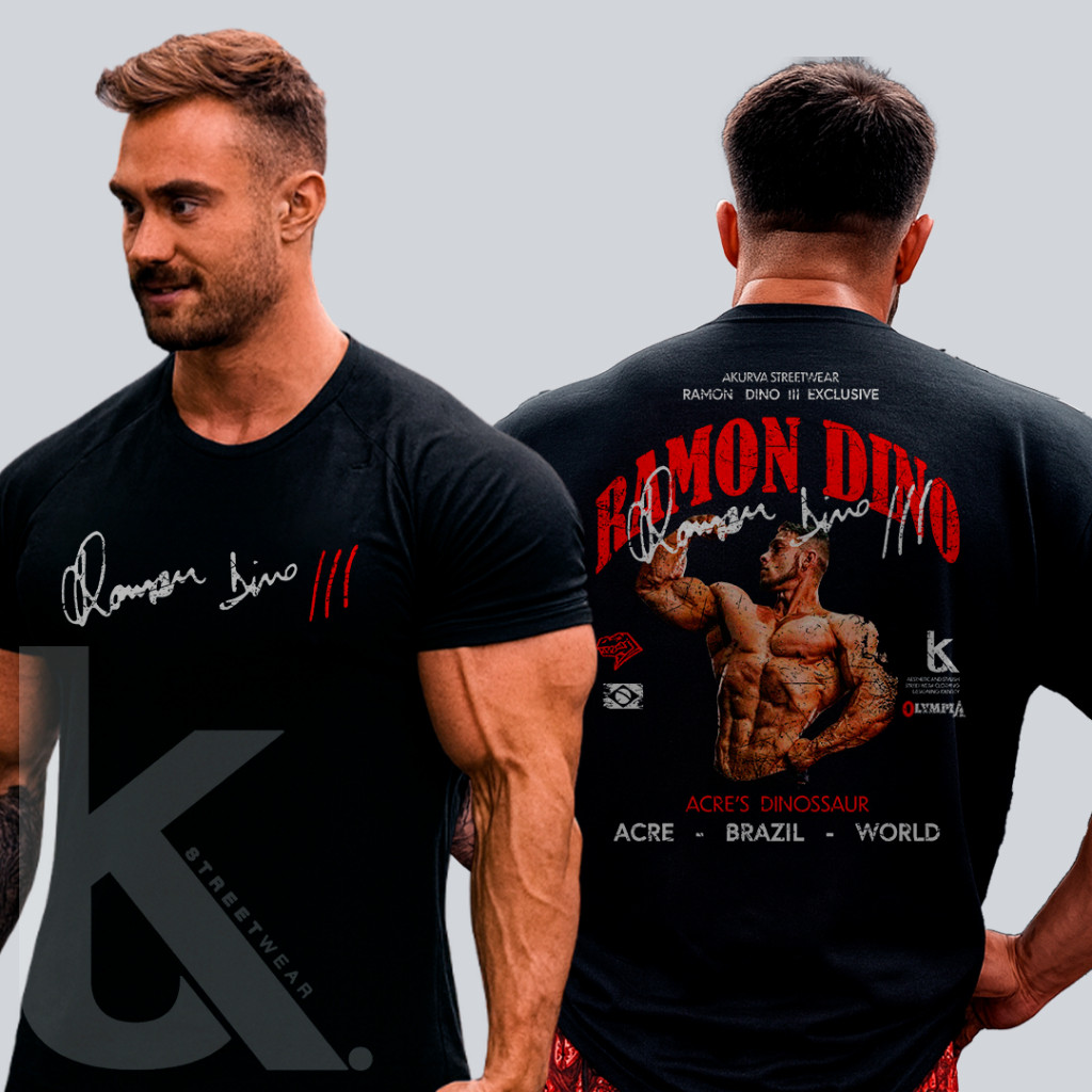 Camiseta Oversized Ramon Dino lll Streetwear 100% Algodão Olympia Respirável Confortável Premium
