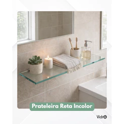 PRATELEIRA DE VIDRO ORGANIZADOR COZINHA 50X15 8MM INCOLOR