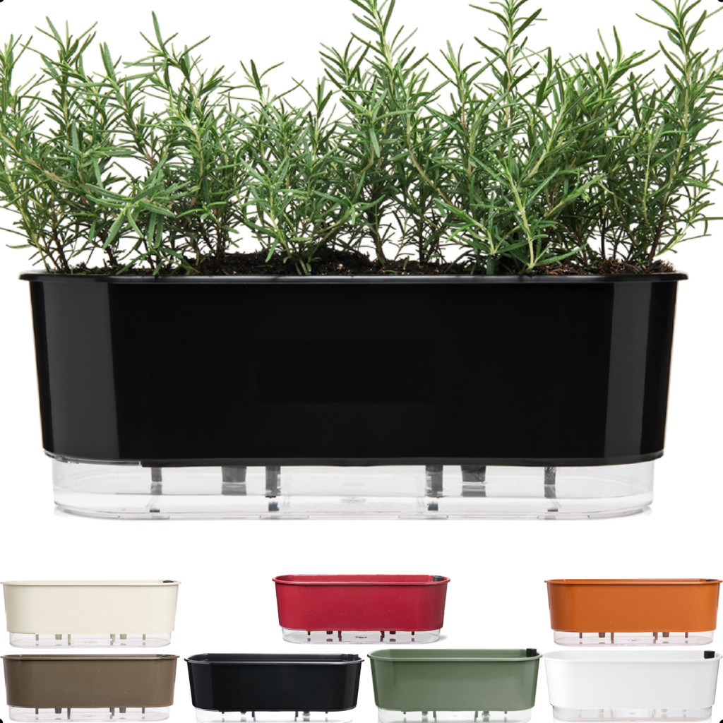 Vaso Jardineira Autoirrigável Floreira Raiz Auto Irrigável 40cm Horta Temperos Jardim Horta Flores