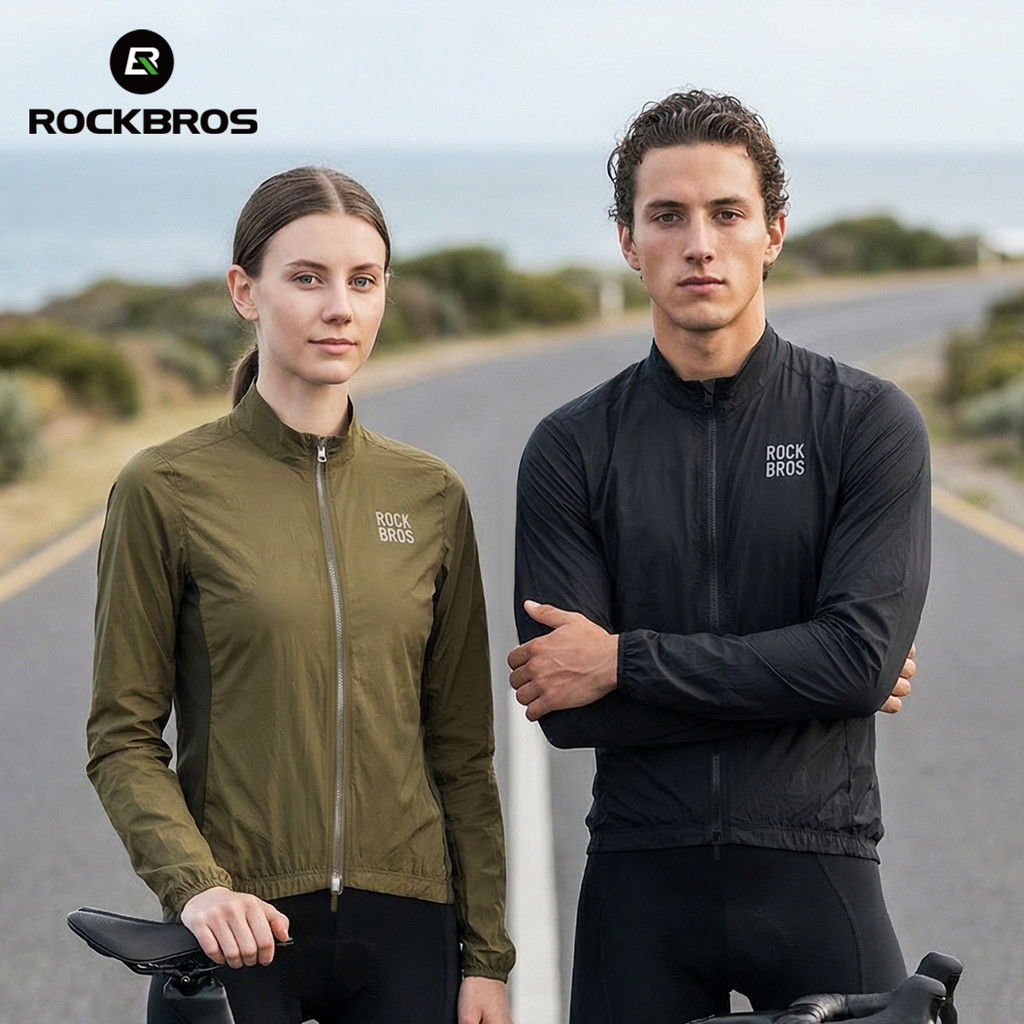 ROCKBROS Jaqueta Corta-Vento Para Ciclismo , Manga Comprida , Leve , Respirável , Absorvente De Umidade , Embalável , Ve