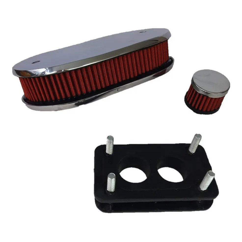 Filtro De Ar Esportivo Do Carburador Weber 460 + Base/flange
