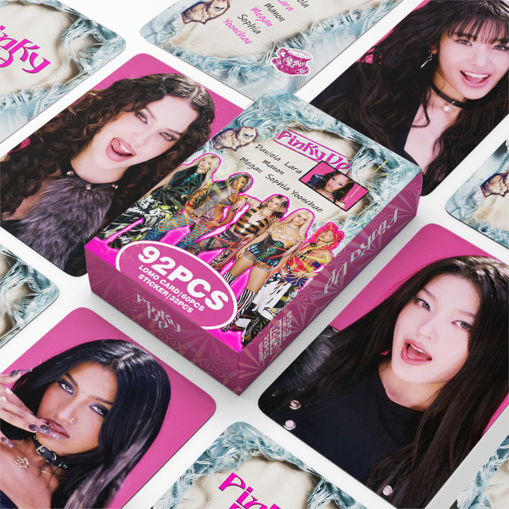 92 Pçs/set Kpop Idol KATSEYE PINKY UP ablum laser lomo photocards