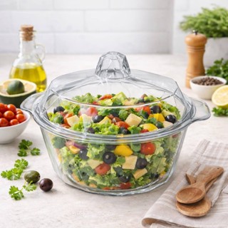 saladeira De Plástico Bowl Redonda Transparente Pet 305g Recipiente Com Tampa 2,8L em Oferta na Shopee