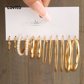 Lovito Elegante Pérolas Brincos Praia Delicado Casamento LFA108302