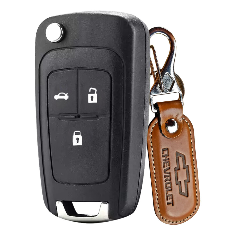 Carcaça Chave Canivete Adaptação Chevrolet/Gm Astra Vectra Lâmina Pantografica 3 Botões Chaveiro Marrom chevrolet