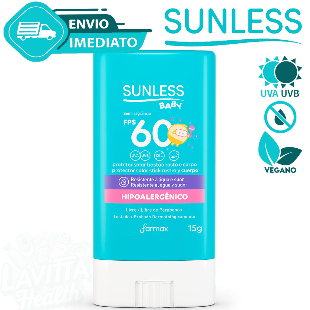 Protetor Solar Baby Bastão Bebê Toque Seco Alta Proteção Fps60 Sunless 15G Sunless Envio Imediato Protetor Solar Baby Bastão Bebê Toque Seco Alta Proteção Fps60 Sunless 15G Sunless Envio Imediato